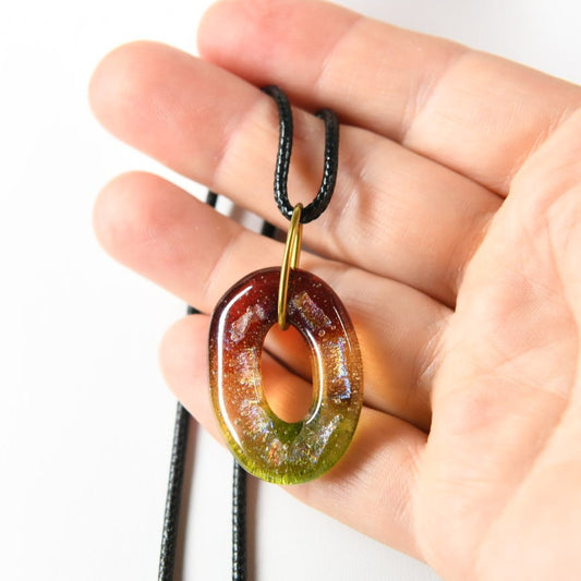 Fall Colors Dichroic Glass Pendant