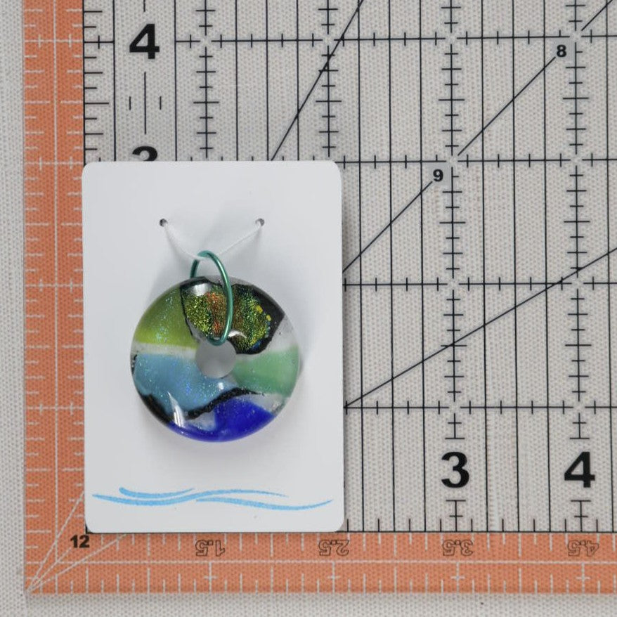 Blue and Green Dichroic Glass Pendant