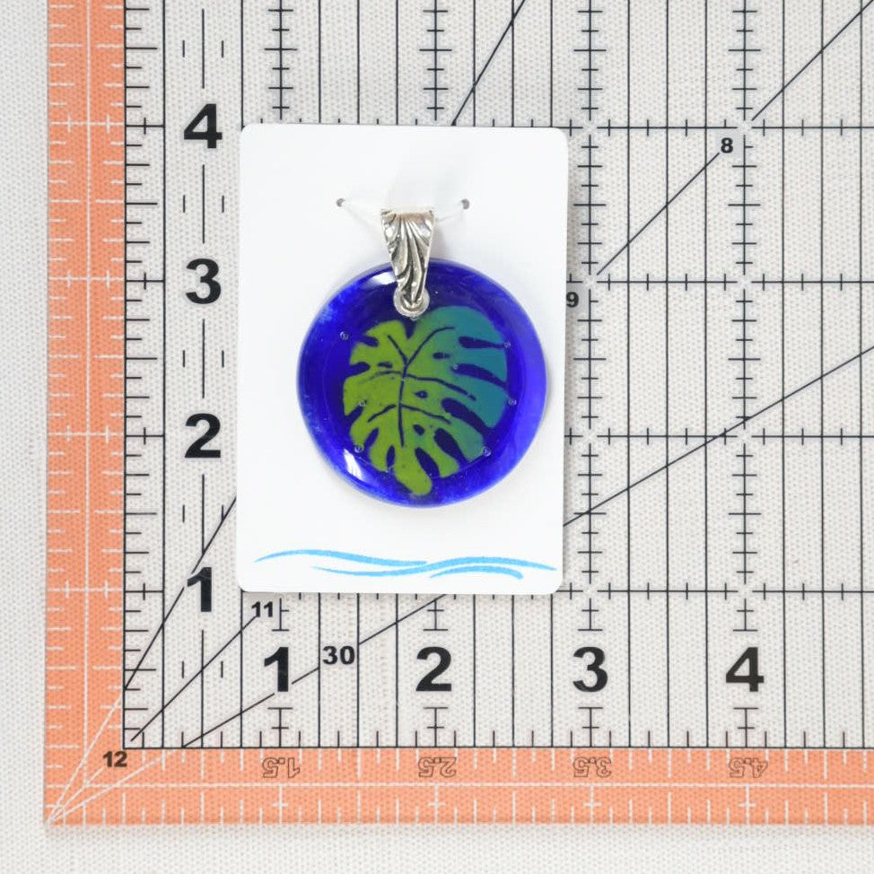 Glass Monstera Leaf Pendant