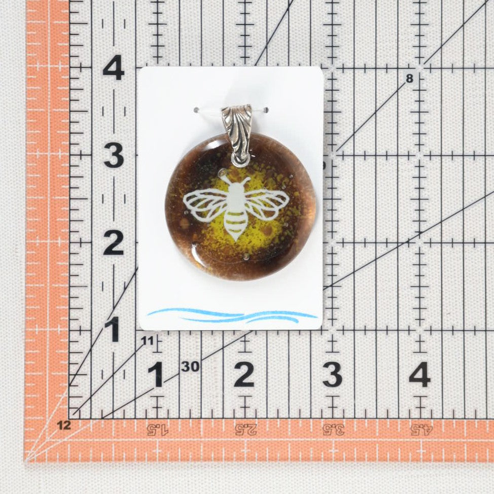 Recycled Glass Honeybee Pendant
