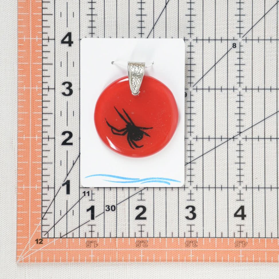 Glass Black Widow Spider Pendant