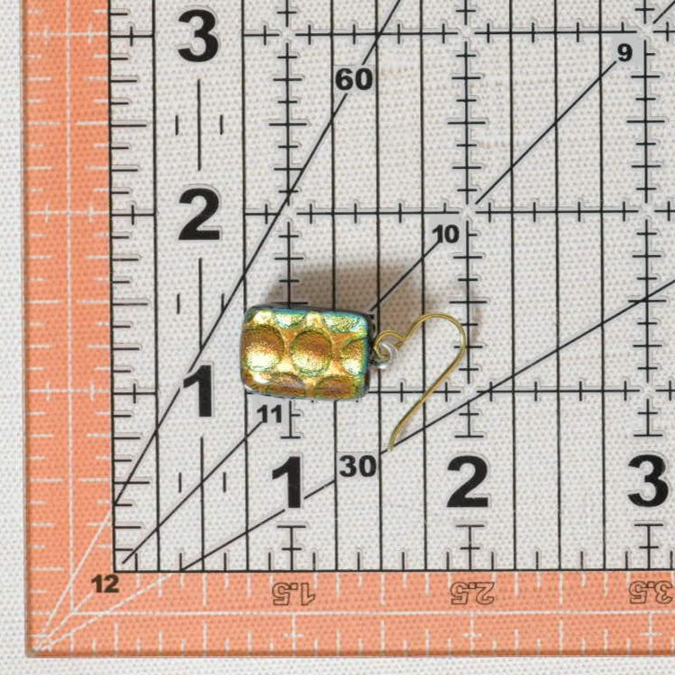 Green-ish Gold Dichroic Glass Bubble Earrings - SnarkyFish