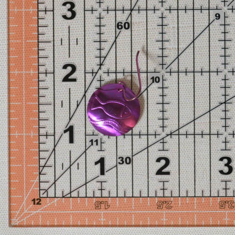 Pink Anodized Niobium Dangle Earrings with Fish Pattern