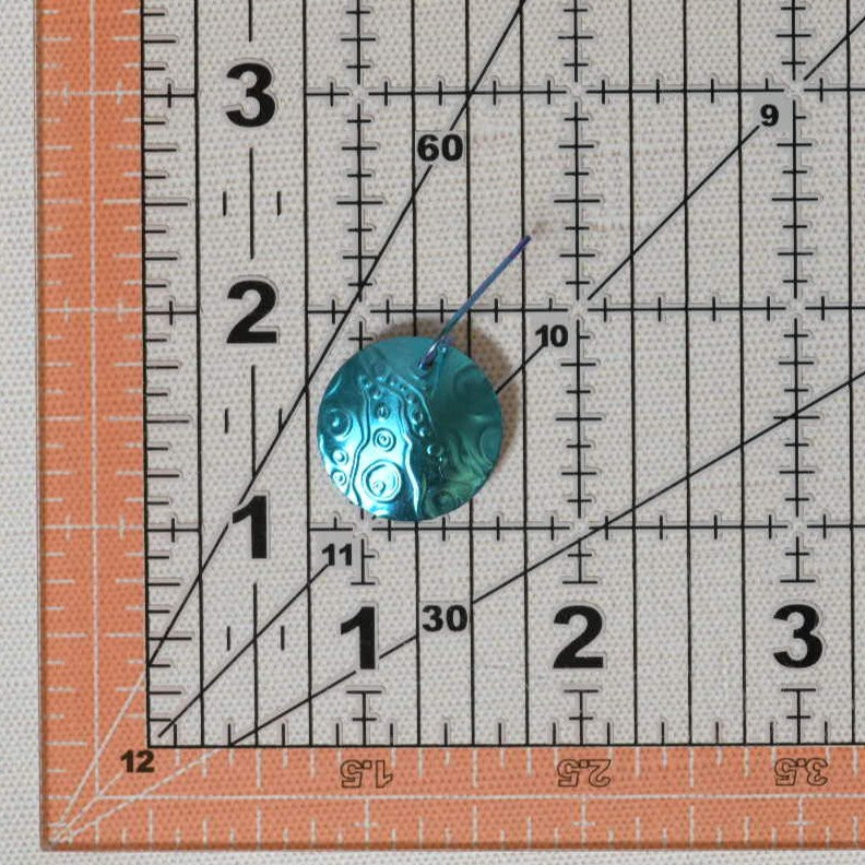 Turquoise Blue Anodized Niobium Dangle Earrings with Bubble Pattern