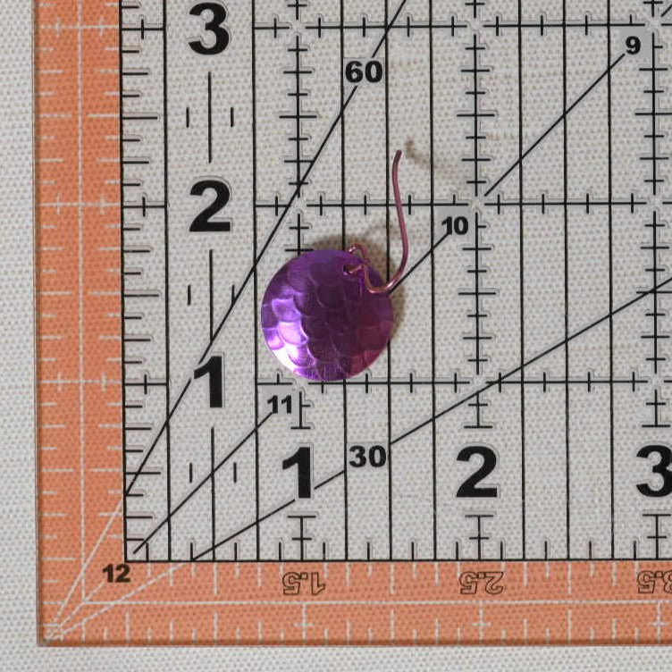 Bright Pink Anodized Niobium Dangle Earrings with Scale Pattern