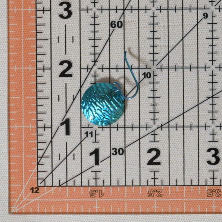 Turquoise Anodized Niobium Dangle Earrings with Fish School Pattern
