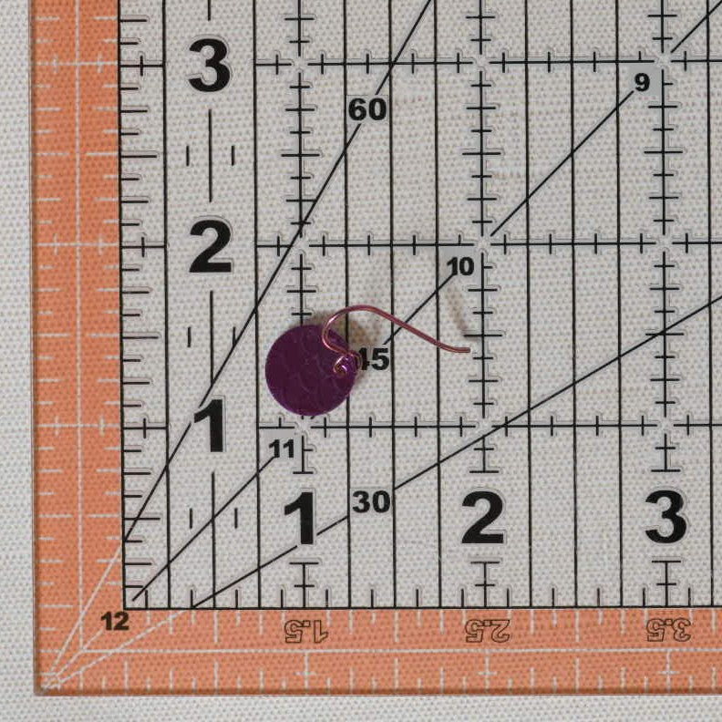 Bright Pink Anodized Niobium Dangle Earrings with Scale Pattern