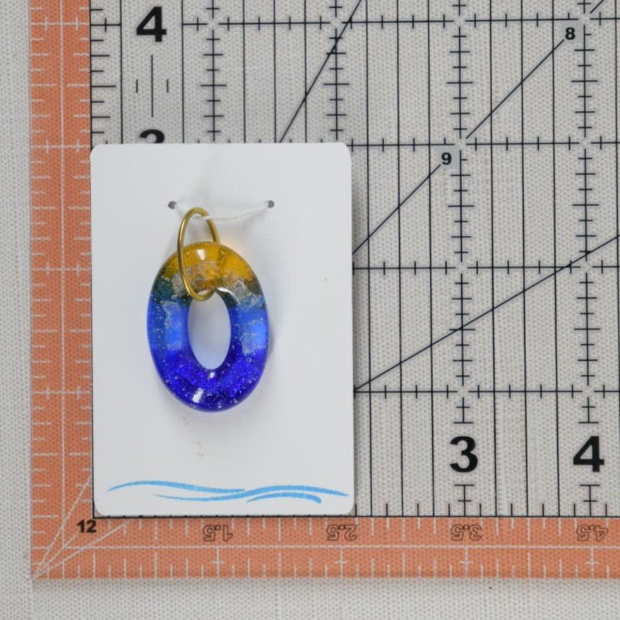 Blue and Yellow Dichroic Glass Pendant