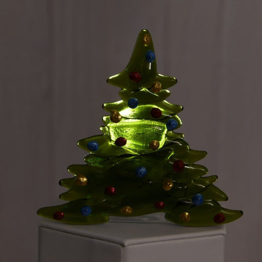Christmas Tree Candle Holder from Upcycled Wine Bottle
