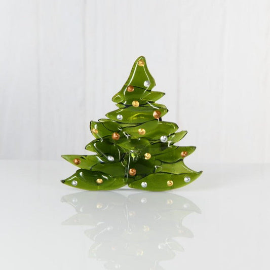 Christmas Tree Candle Holder from Upcycled Wine Bottle