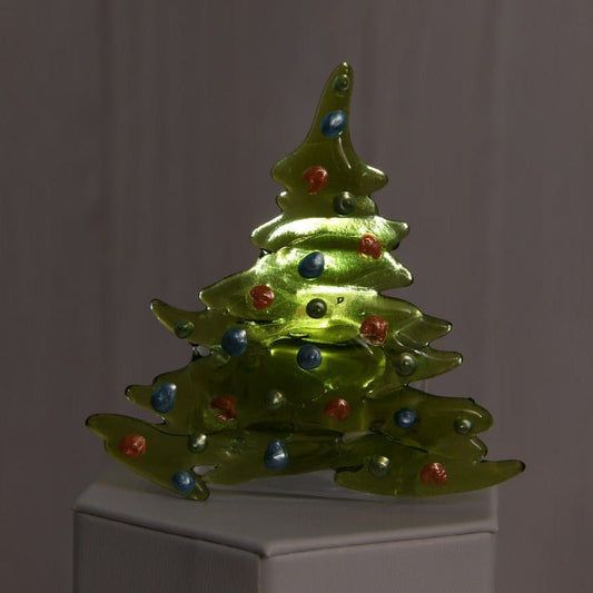 Christmas Tree Candle Holder from Upcycled Wine Bottle