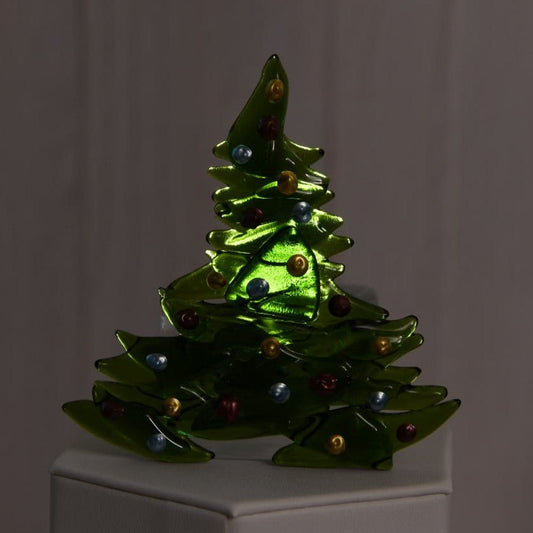 Christmas Tree Candle Holder from Upcycled Wine Bottle
