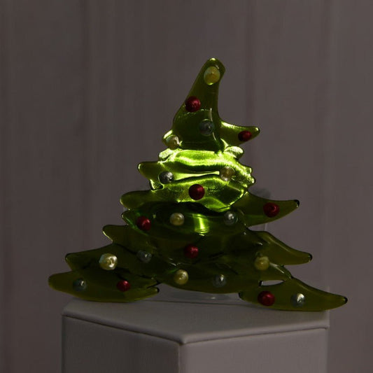 Christmas Tree Candle Holder from Upcycled Wine Bottle