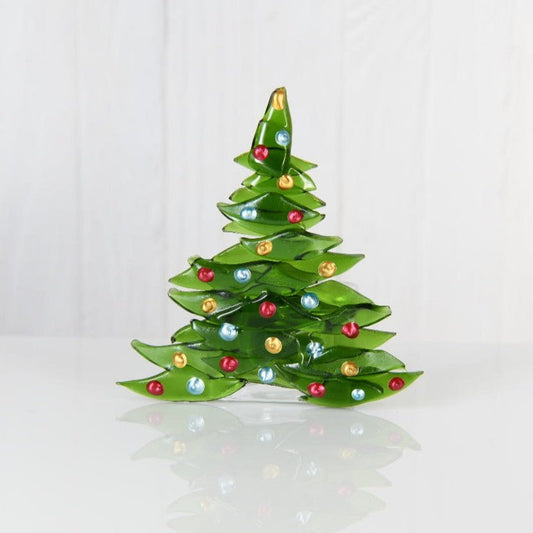 Christmas Tree Candle Holder from Upcycled Wine Bottle