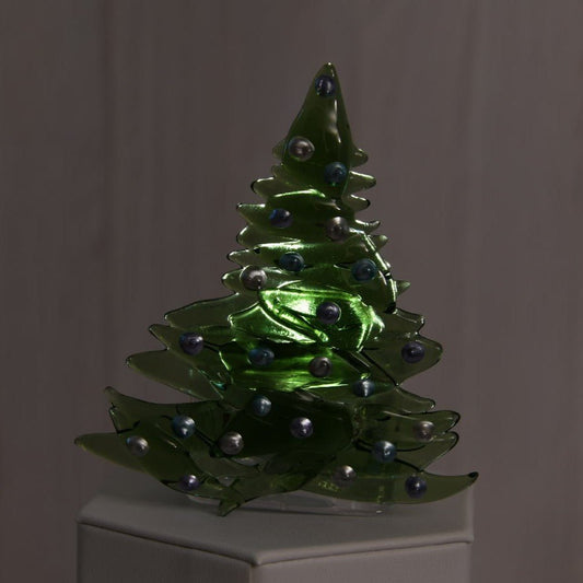 Christmas Tree Candle Holder from Upcycled Wine Bottle