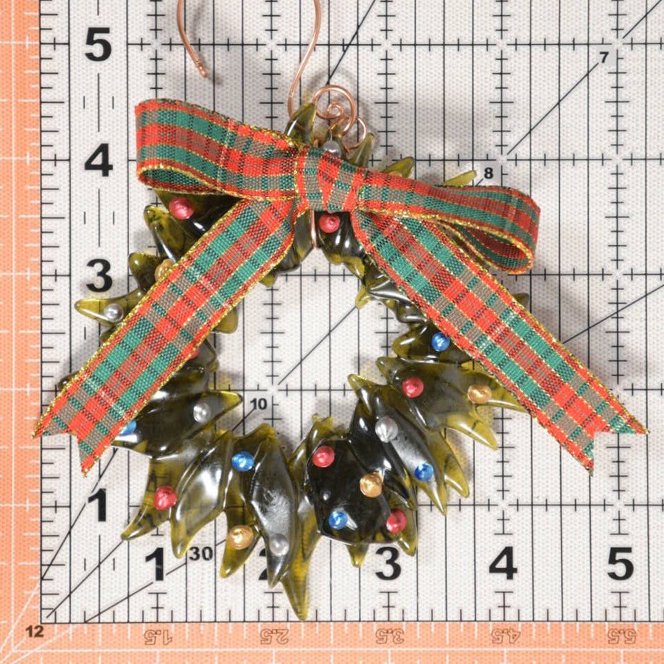 Christmas Tree Wreath from Upcycled Wine Bottle