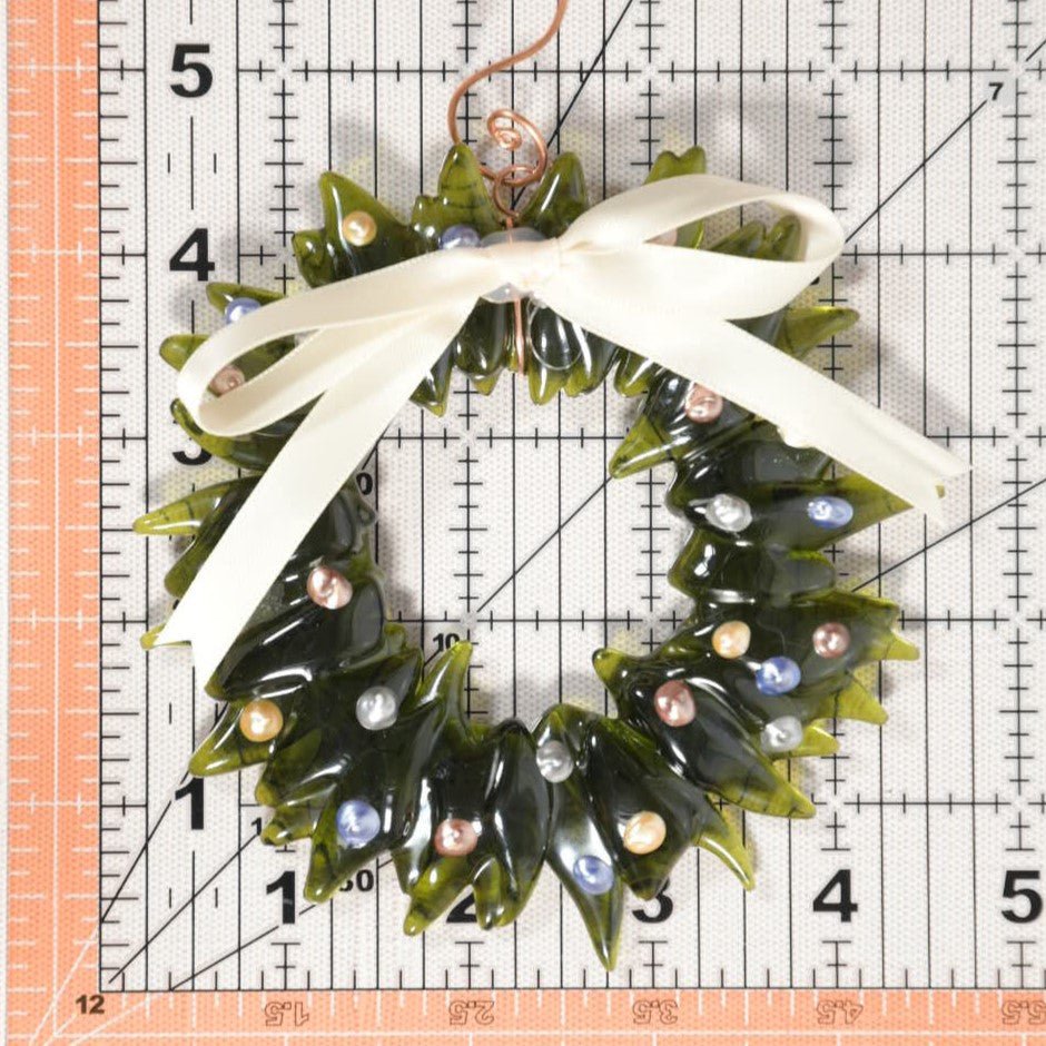 Christmas Tree Wreath from Upcycled Wine Bottle