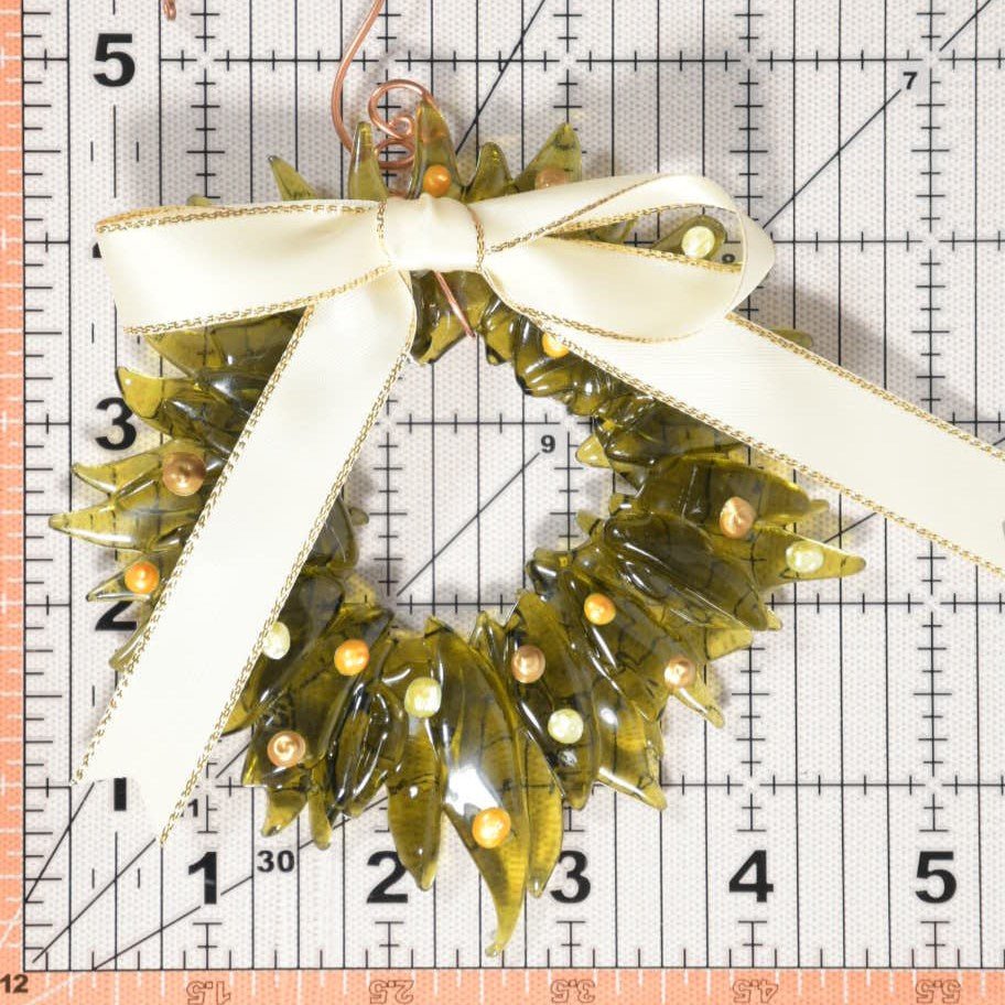 Christmas Tree Wreath from Upcycled Wine Bottle
