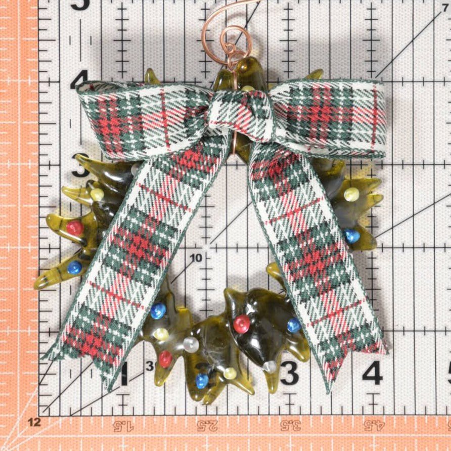 Christmas Tree Wreath from Upcycled Wine Bottle