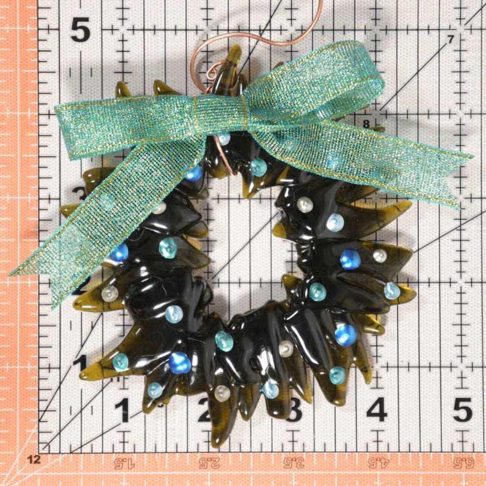 Christmas Tree Wreath from Upcycled Wine Bottle