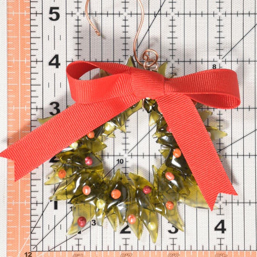 Christmas Tree Wreath from Upcycled Wine Bottle