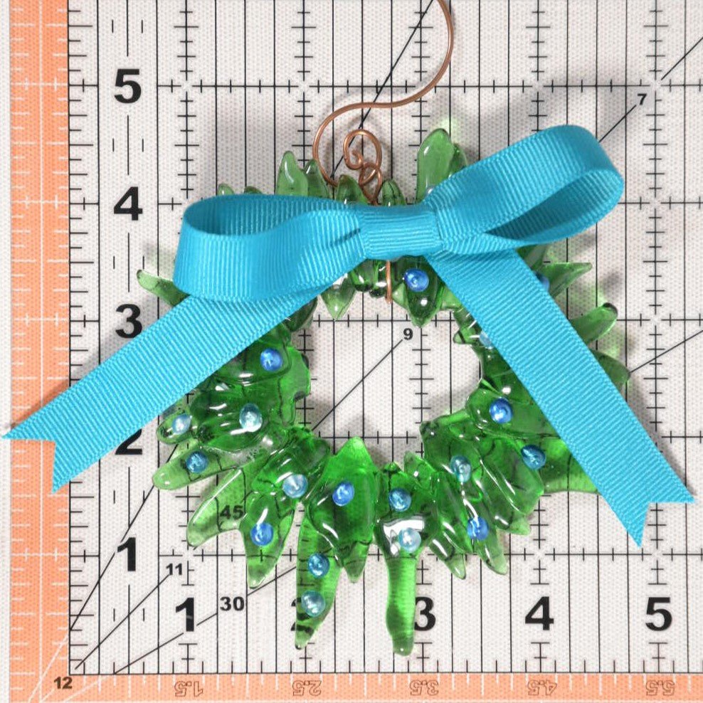 Christmas Tree Wreath from Upcycled Wine Bottle