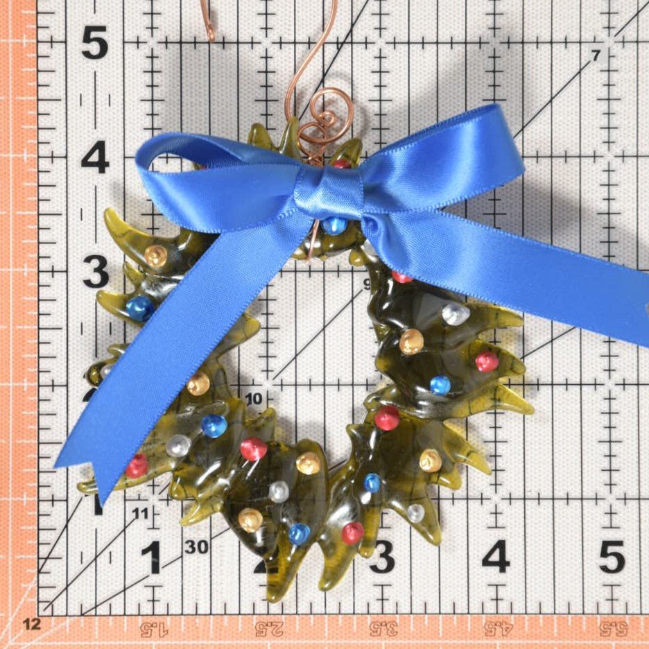 Christmas Tree Wreath from Upcycled Wine Bottle
