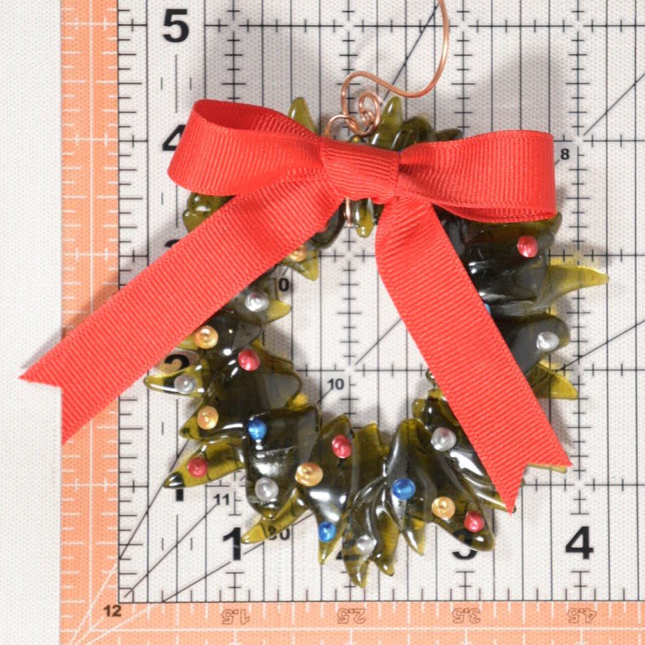 Christmas Tree Wreath from Upcycled Wine Bottle