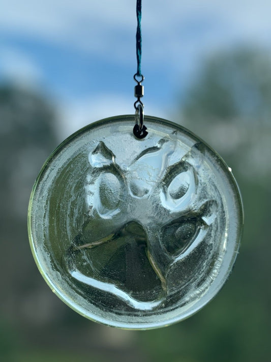 Dog Paw Print Recycled Bottle Bottom Suncatcher