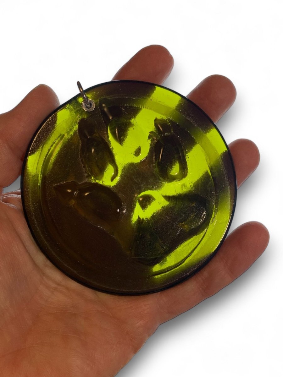 Dog Paw Print Recycled Bottle Bottom Suncatcher