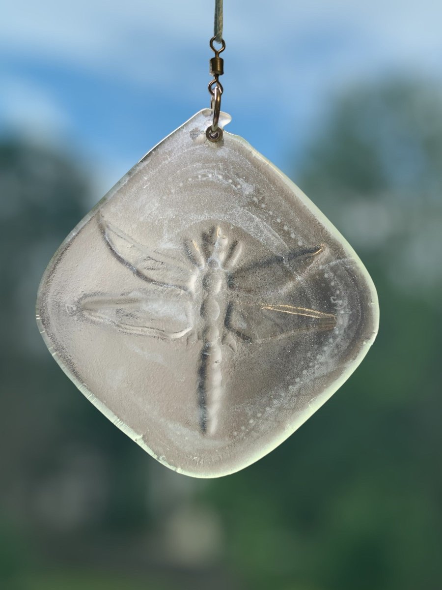 Dragonfly Recycled Bottle Bottom Suncatcher