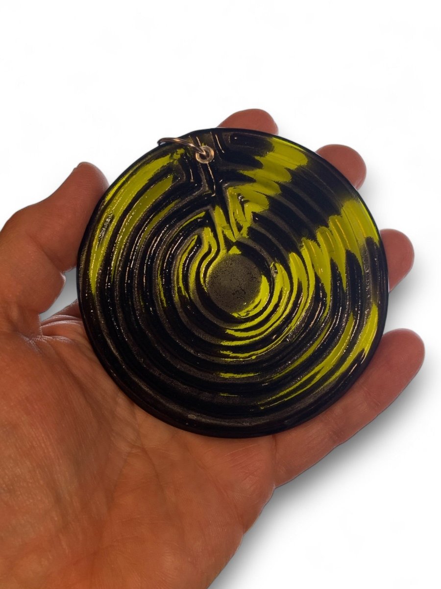 Labyrinth Suncatcher from Upcycled Wine Bottle