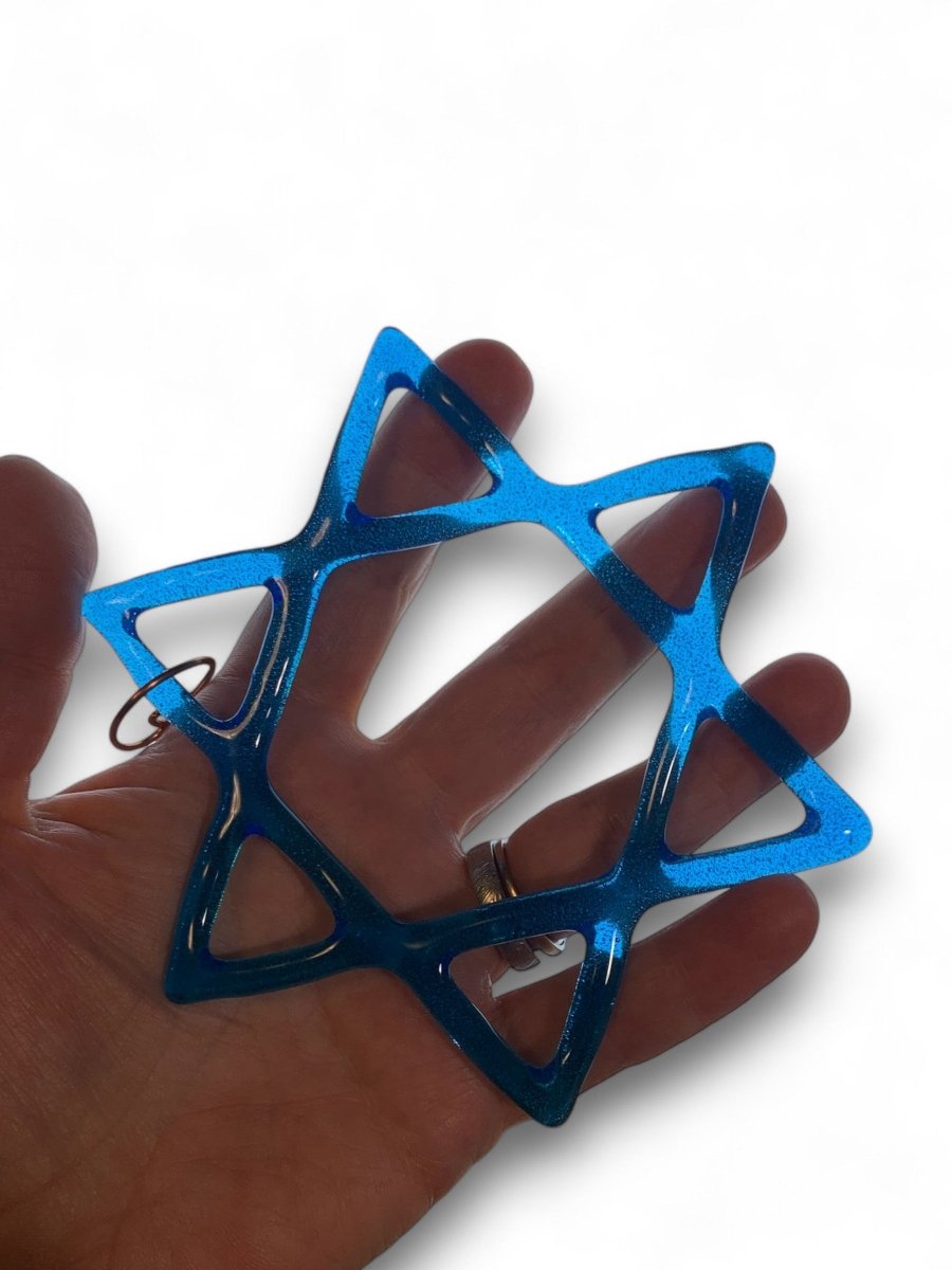 Large Glass Star of David for Hanukah