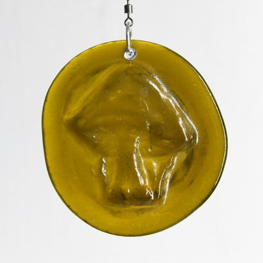 Mushroom Suncatcher from Upcycled Wine Bottle