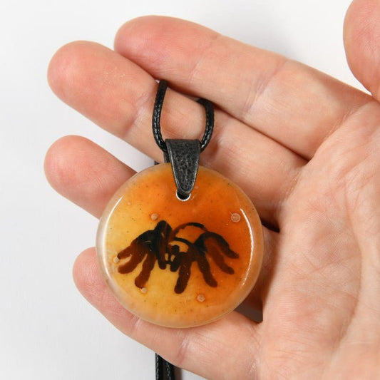Recycled Glass Tarantula Spider Pendant
