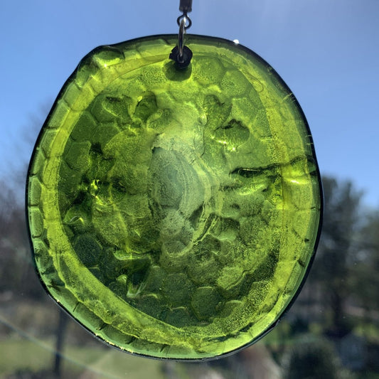 Small Bees on Honeycomb Suncatcher