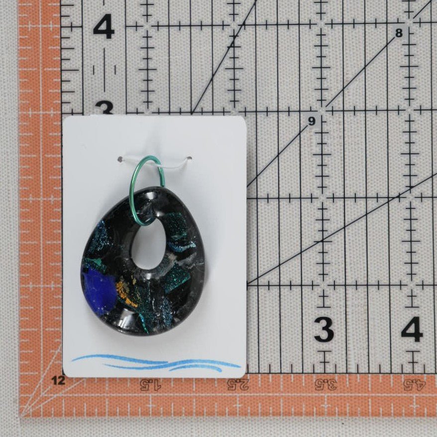 Teal and Blue Dichroic Glass Pendant