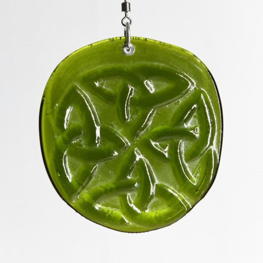 Upcycled SuncatcherCeltic Knot Recycled Bottle Bottom Suncatcher
