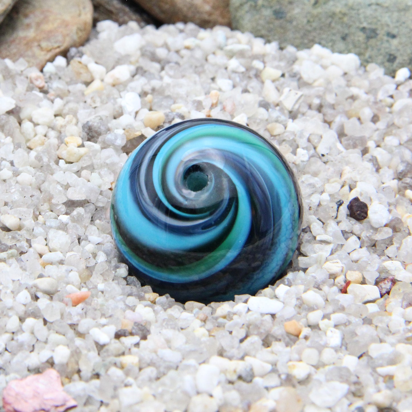 Turqupoise Swirled Glass Lampworked Bead