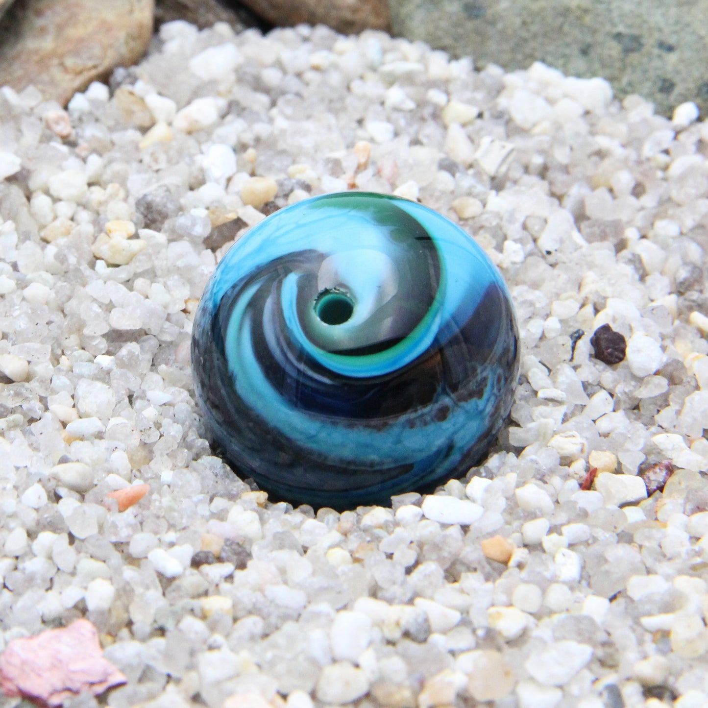 Turqupoise Swirled Glass Lampworked Bead