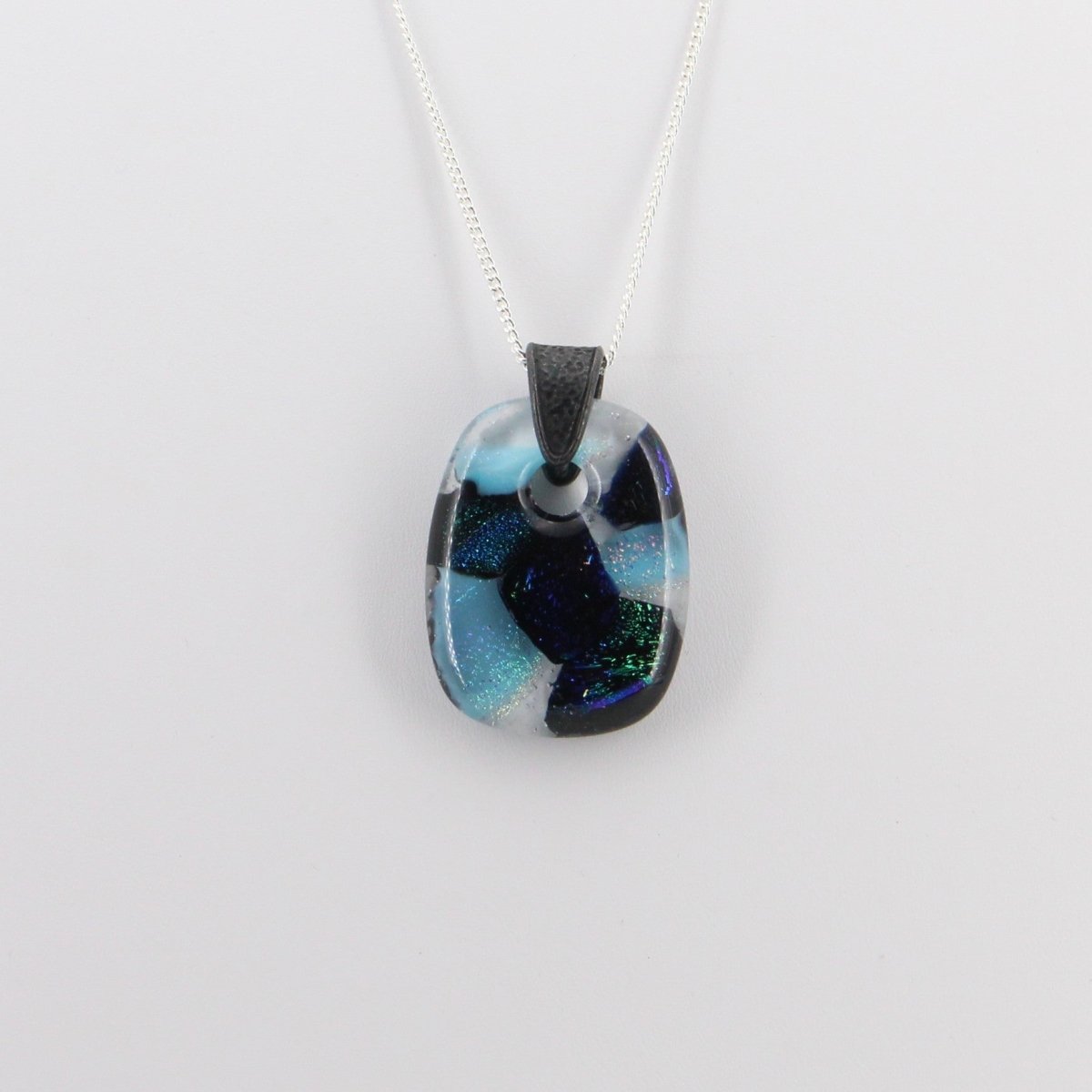 Blue Dichroic Glass Pendant
