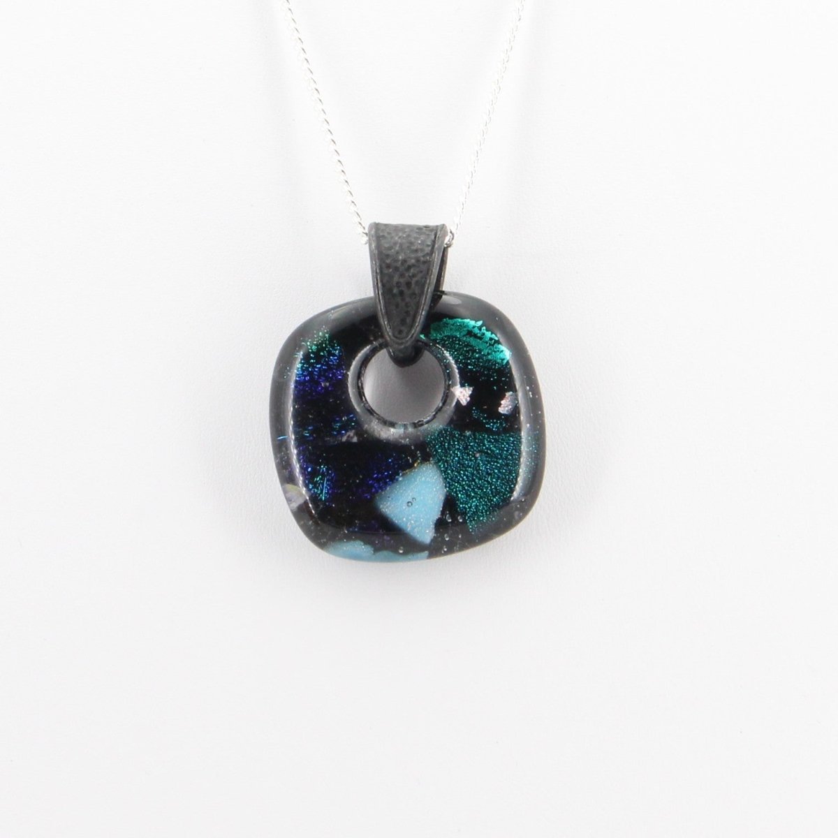 Blue Dichroic Glass Pendant