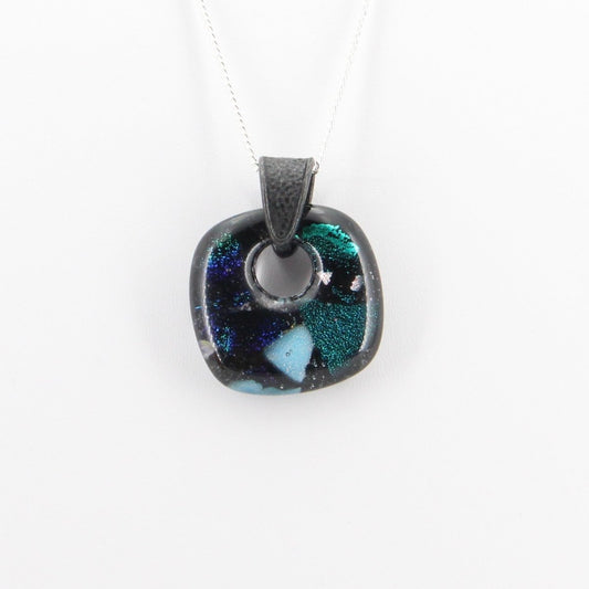 Blue Dichroic Glass Pendant