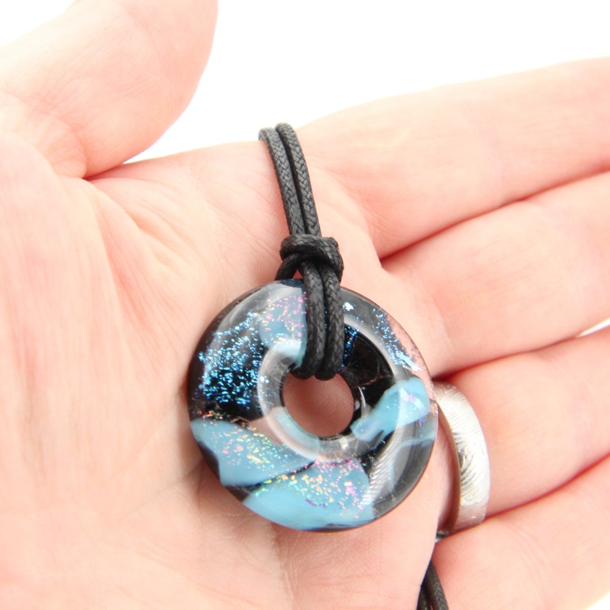 Blue Dichroic Glass Pendant