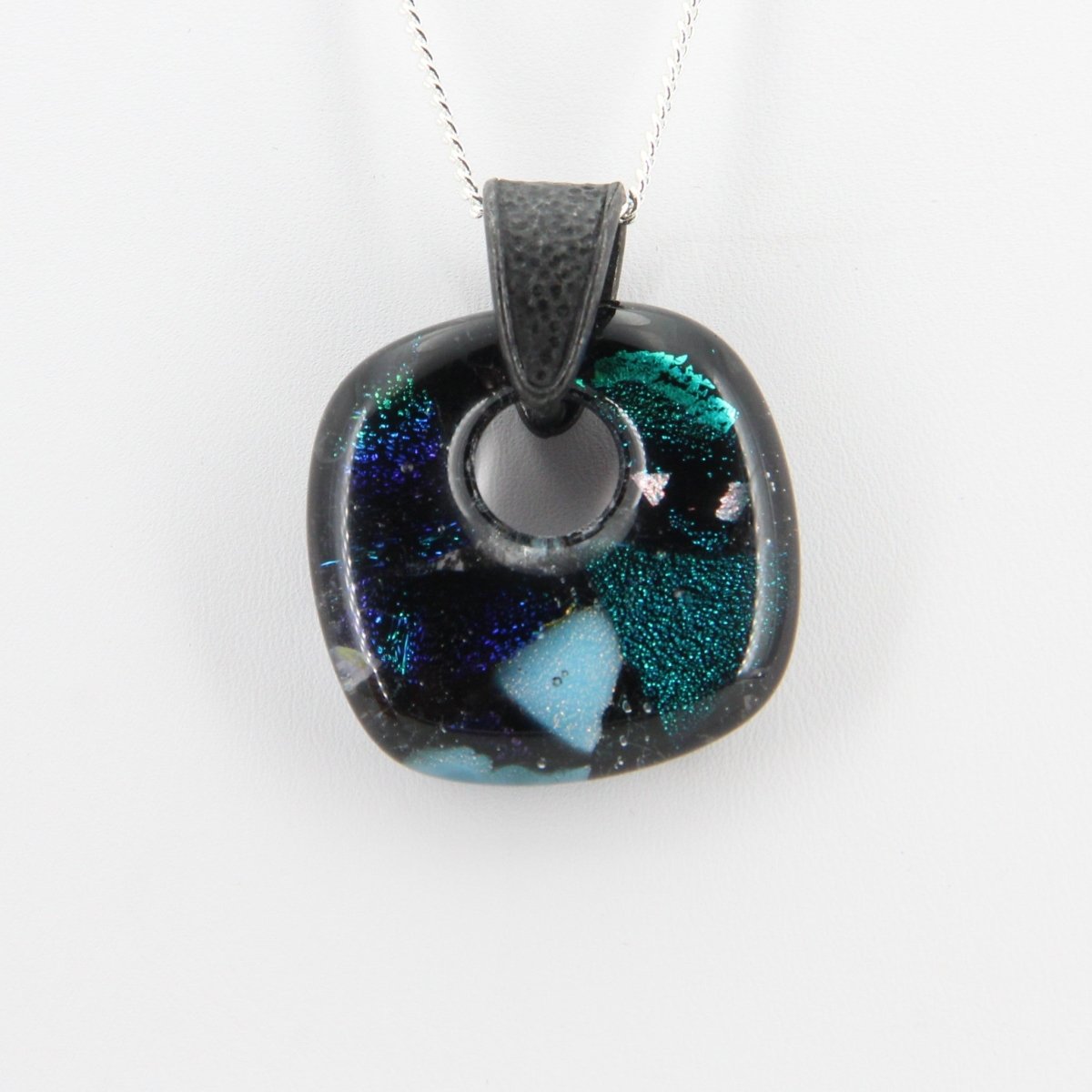 Blue Dichroic Glass Pendant