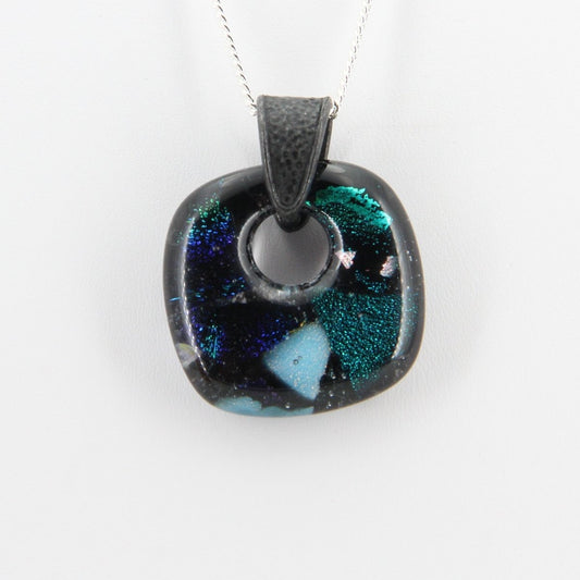 Blue Dichroic Glass Pendant