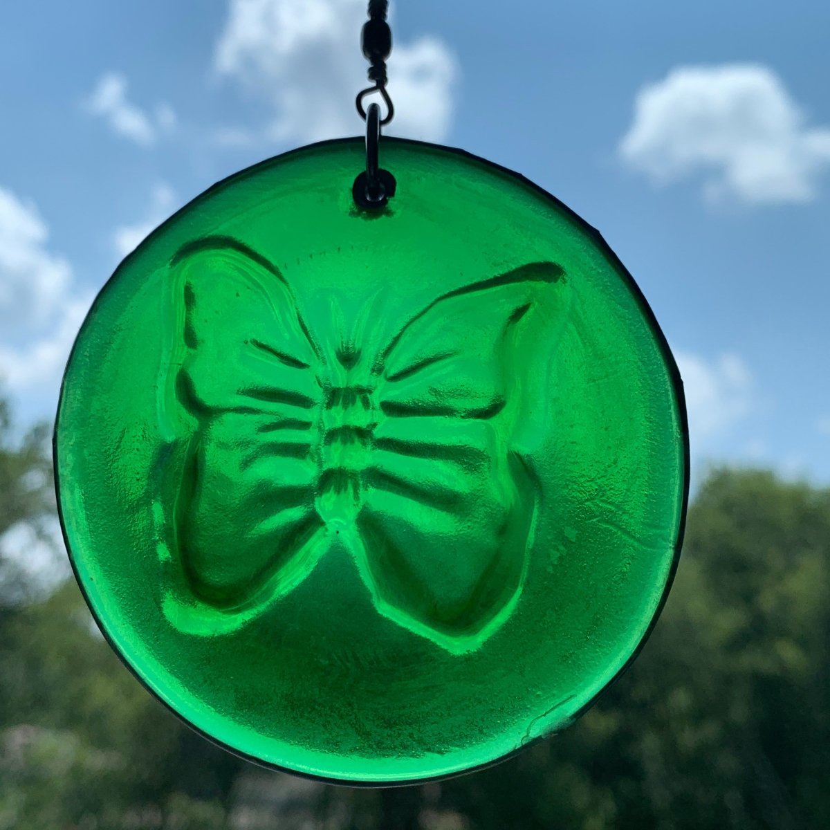 Butterfly Suncatcher from Upcycled Wine Bottle