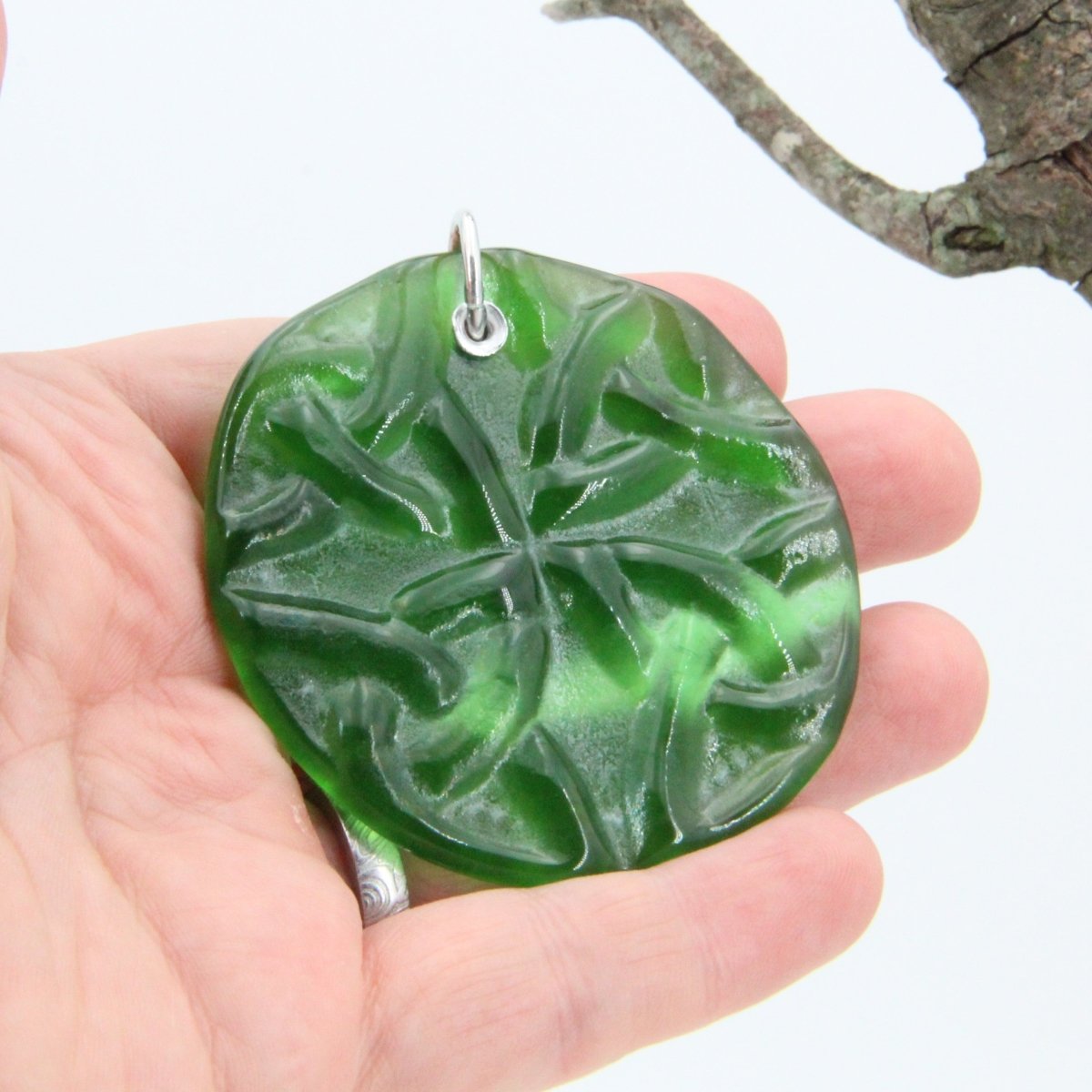 Celtic Knot Small Suncatcher from Upcycled Wine Bottle