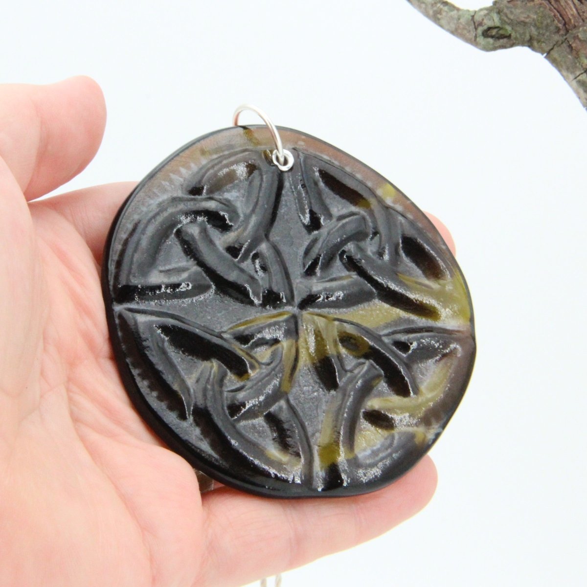 Celtic Knot Suncatcher from Upcycled Wine Bottle
