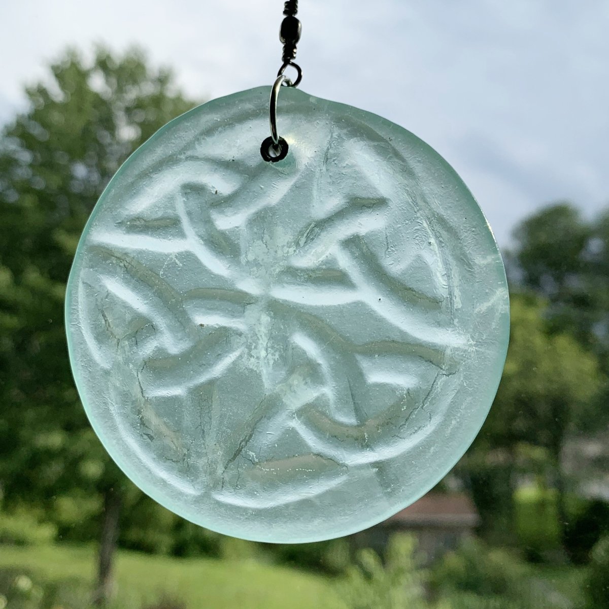 Celtic Knot Suncatcher from Upcycled Wine Bottle